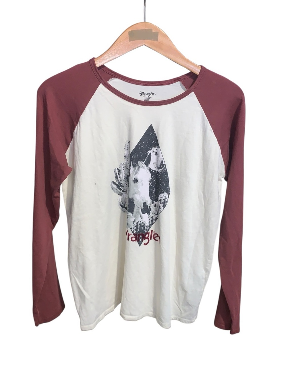 Wrangler Girls XXL Western Long Sleeve Top Horse Cactus Outdoor print